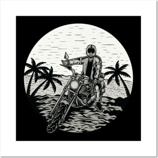 Motorcycle biker Posters and Art